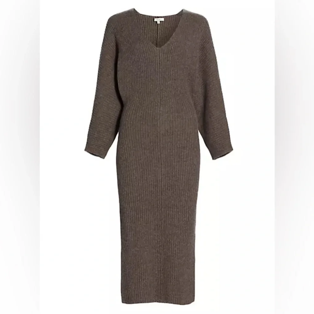 The Sei V-neck Wool Sweater Dress - Picture 2 of 7